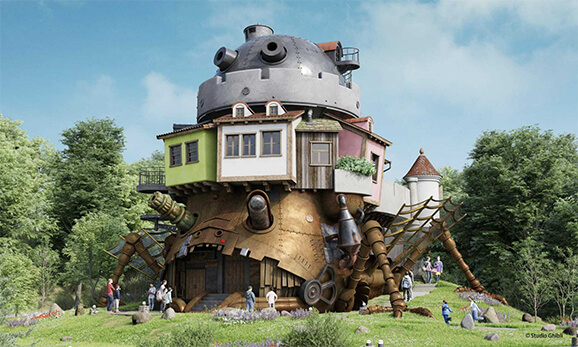 Tái hiện mô hình lâu đài di động của Howl tại Studio Ghibli Theme Park.